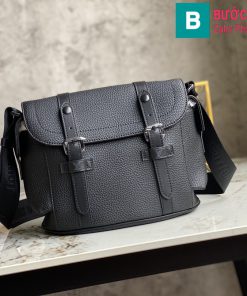 Túi xách Louis Vuitton Christophe Messenger siêu cấp da Taurillon màu đen size 25cm