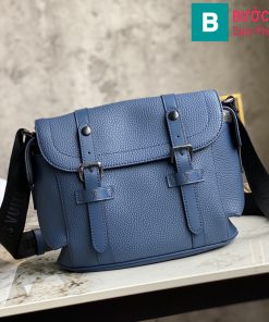 Túi xách Louis Vuitton Christophe Messenger siêu cấp da Taurillon màu xanh size 25cm