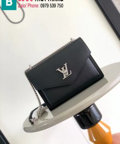 Túi xách Louis Vuitton Mylockme Chain Bag siêu cấp da bê màu đen size 22.5cm
