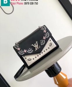 Túi xách Louis Vuitton Mylockme Chain Bag siêu cấp da bê màu đen trắng size 22.5cm