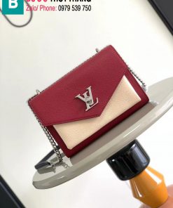Túi xách Louis Vuitton Mylockme Chain Bag siêu cấp da bê màu đỏ size 22.5cm
