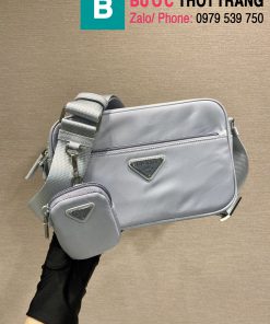 Túi xách Prada siêu cấp da bê màu xám 23cm