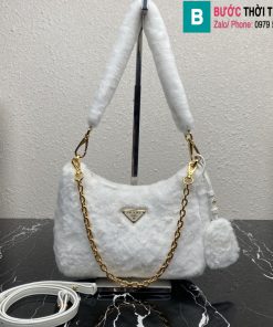 Túi xách Prada siêu cấp lông cừu màu trắng 22cm