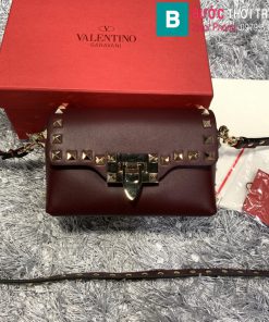 Túi xách Valentino siêu cấp da bê màu đỏ thẫm size 16.5cm
