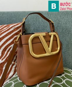 Túi xách Valentino siêu cấp da bê màu nâu bò size 20cm
