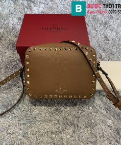 Túi xách Valentino siêu cấp da bê màu nâu bò size 20cm