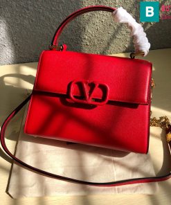 Túi xách Valentino Garavani Vsling siêu cấp da bê màu đỏ size 25cm