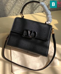 Túi xách Valentino Garavani Vsling siêu cấp da bê màu đen size 25cm