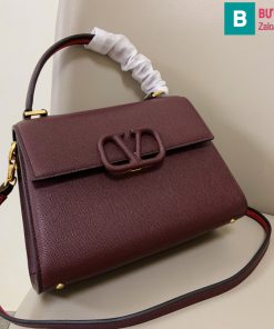 Túi xách Valentino Garavani Vsling siêu cấp da bê màu tím size 25cm