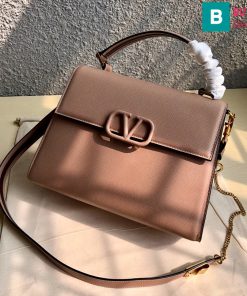 Túi xách Valentino Garavani Vsling siêu cấp da bê màu nude size 25cm