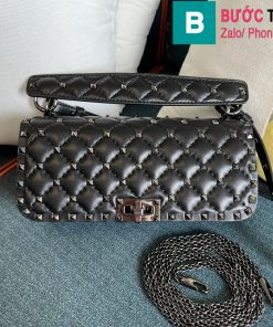 Túi xách Valentino Rockstud Spike siêu cấp da bê màu đen size 24cm