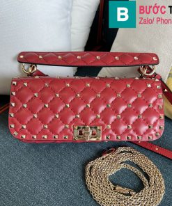 Túi xách Valentino Rockstud Spike siêu cấp da bê màu đỏ size 24cm