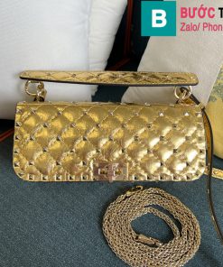 Túi xách Valentino Rockstud Spike siêu cấp da bê màu vàng đồng size 24cm