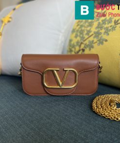 Túi xách Valentino VLogoSignacar siêu cấp da bê màu nâu bò size 20cm