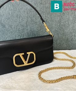 Túi xách Valentino VLogoSignacar siêu cấp da bê màu đen size 27cm