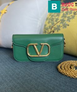 Túi xách Valentino VLogoSignacar siêu cấp da bê màu xanh size 20cm