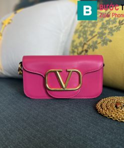 Túi xách Valentino VLogoSignacar siêu cấp da bê màu hồng size 20cm