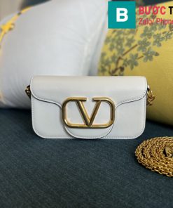 Túi xách Valentino VLogoSignacar siêu cấp da bê màu trắng size 20cm