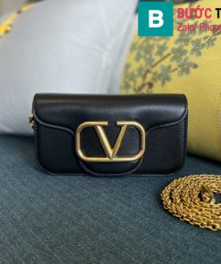 Túi xách Valentino VLogoSignacar siêu cấp da bê màu đen size 20cm