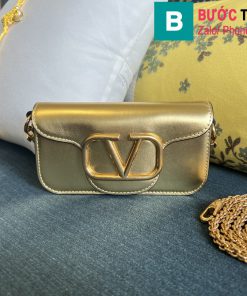 Túi xách Valentino VLogoSignacar siêu cấp da bê màu vàng bóng size 20cm