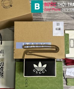 Túi đeo chéo Gucci Adidasx siêu cấp da bê màu đen size 19cm