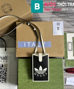 Túi đeo chéo Gucci Adidasx siêu cấp da bê màu đen size 10cm