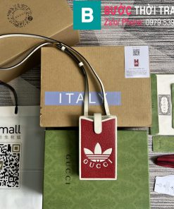 Túi đeo chéo Gucci Adidasx siêu cấp da bê màu đỏ size 10cm