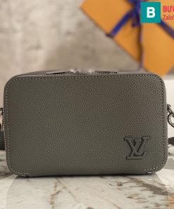 Túi đeo chéo Louis Vuitton Alpha Wearable siêu cấp da bê màu xám size 18.5cm