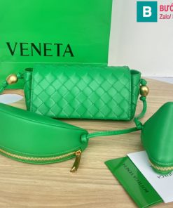 Túi xách Bottega Veneta cao cấp da bê màu xanh size 18cm