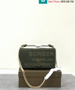 Túi xách Burberry Thomas siêu cấp canvas màu xanh rêu size 23.5cm
