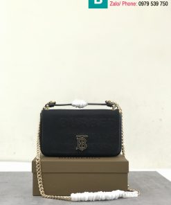 Túi xách Burberry Thomas siêu cấp canvas màu đen size 23.5cm