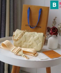Túi xách Louis Vuitton Bubblegram cao cấp da bê màu trắng ngà size 20cm