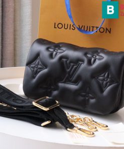 Túi xách Louis Vuitton Bubblegram cao cấp da bê màu đen size 20cm