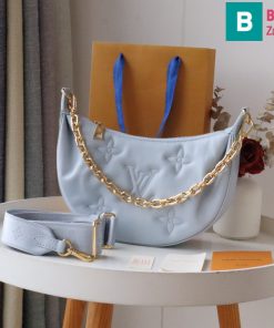 Túi xách Louis Vuitton Over The Moon cao cấp da bê màu xanh size 27.5cm