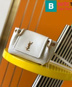 Túi xách Saint Laurent mini nolita cao cấp da bê màu trắng size 18cm