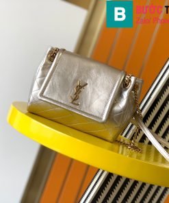 Túi xách Saint Laurent mini nolita cao cấp da bê màu bạc size 18cm