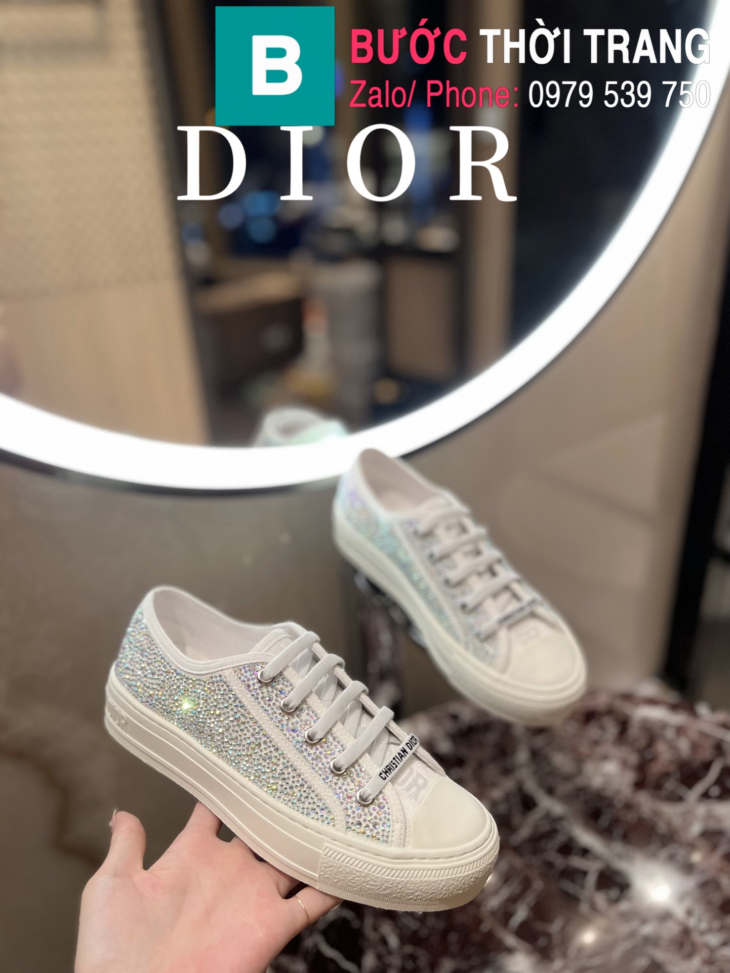 Giày Dior Walkn Sneaker KCK211OBES33G  Centimetvn