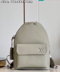 Ba lô Louis Vuitton Aerogram cao cấp da bò màu xám size 30cm