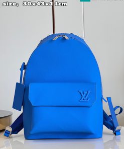 Ba lô Louis Vuitton Aerogram cao cấp da bò màu xanh size 30cm
