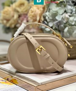 Túi máy ảnh Dior Ole cao cấp da bò màu nude size 18cm