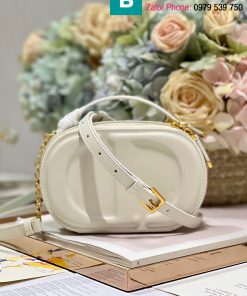 Túi máy ảnh Dior Ole cao cấp da bò màu trắng size 18cm