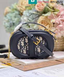 Túi máy ảnh Dior Ole cao cấp canvas màu xanh size 18cm