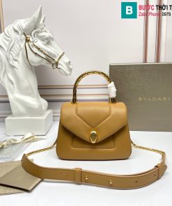 Túi xách Bvlgari Serpenti Reverse cao cấp da bê màu vàng đồng size 20cm
