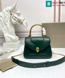 Túi xách Bvlgari Serpenti Reverse cao cấp da bê màu xanh size 20cm