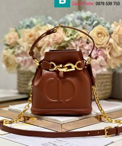 Túi xách Cest Dior bag cao cấp da bê màu nâu size 17cm