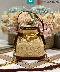 Túi xách Cest Dior bag cao cấp canvas màu be size 17cm