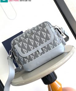 Túi xách Dior Hit The Road cao cấp da bò màu xám size 26cm