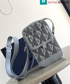 Túi xách Dior Hit The Road cao cấp da bò màu xám size 11cm