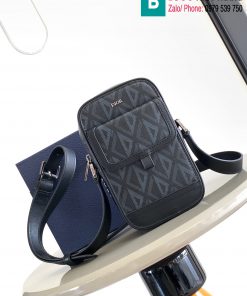 Túi xách Dior Hit The Road cao cấp da bò màu đen size 11cm