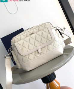 Túi xách Dior Hit The Road cao cấp da bò màu trắng size 26cm